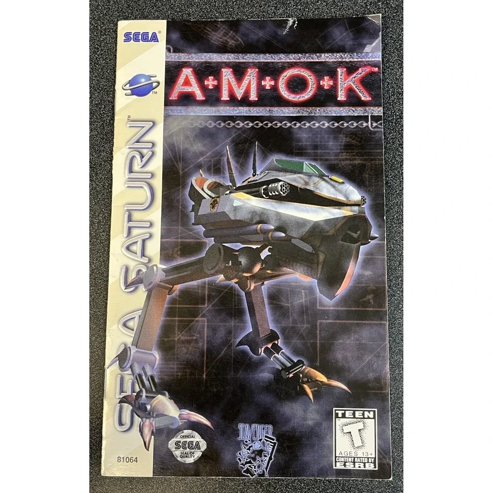 Sega Saturn Amok Instruction Manual Booklet Only 81064